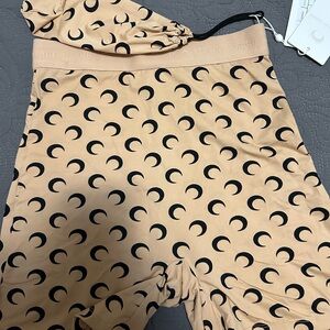 Marine Serre High Waist Shorts in Black and Cream